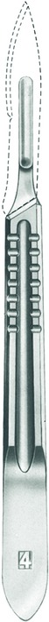 Scalpel handle, no. 4, length 13.5 cm