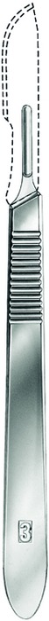 Scalpel handle, no. 3, length 12 cm