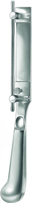 Dermatome, acc. to Schink, complete with 2 skin fixing plates and one blade, length 30 cm