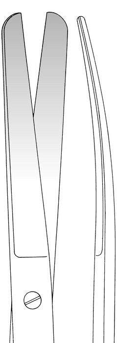 Operating scissors, blunt/blunt, curved, length 16.5 cm - Image 2
