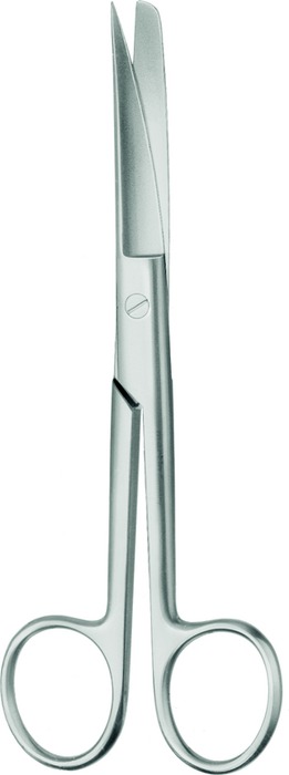 Operating scissors, pointed/blunt, curved, length 14.5 cm