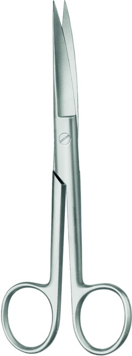 Operating scissors, pointed/pointed, curved, length 14.5 cm