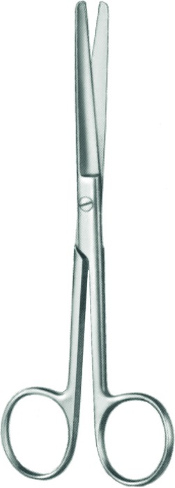 Surgical scissors, blunt/blunt, straight, length 14.5 cm