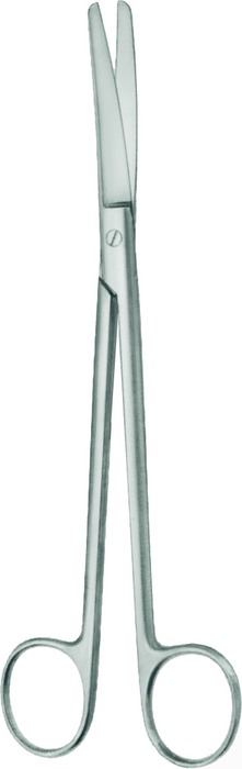 Gynecological scissors, standard, acc. to Wertheim, blunt/blunt, curved, length 23 cm