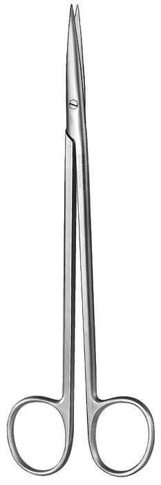 Dissecting scissors, acc. to Metzenbaum, pointed, straight, length 18 cm