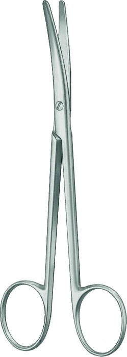 Scissors, acc. to Lexer, fine, curved, length 16.5 cm