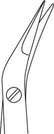 Micro scissors, SuperCut, acc. to Dietrich-Potts, 25°, cutting edge length 10 mm, length 18 cm