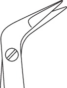 Micro scissors, acc. to Dietrich-Potts, 60°, cutting edge length 7 mm, length 18 cm