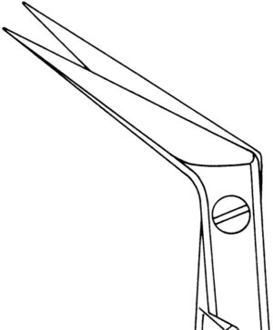 Coronary scissors, acc. to Potts-Smith, angled 60°, cutting edge length 20 mm, length 18 cm