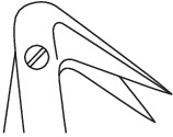 Coronary scissors, 125°, cutting edge length 10 mm, length 18 cm