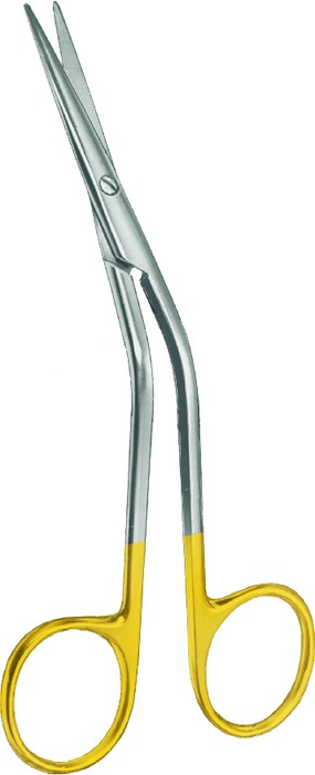 TC-Gold nasal scissors, acc. to Fomon, knee-bent 40°, length 14.5 cm