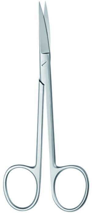 Surgical scissors, standard, acc. to Wagner, pointed, pointed, curved, length 12 cm
