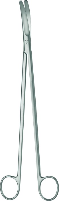 Rectal scissors, standard, strongly curved, length 32.5 cm
