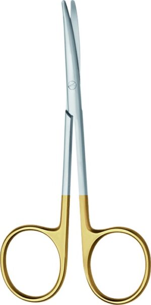 TC gold dissecting scissors, acc. to Metzenbaum, curved, length 11.5 cm