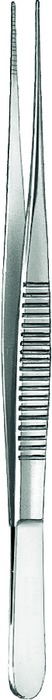 Micro dressing forceps, width 0.6 mm, length 15.5 cm