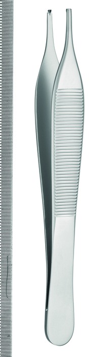 Tissue forceps, acc. to Adson, 2 x 3 teeth, length 12 cm