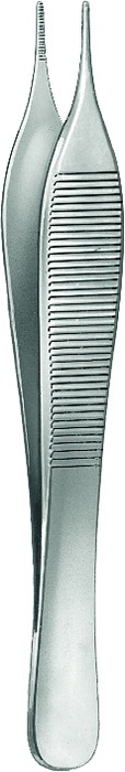 Forceps, acc. to Mini-Adson, 1 x 2 teeth, length 12 cm