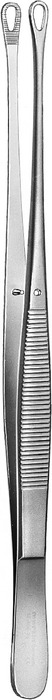 Forceps, fenestrated jaws, length 23 cm