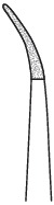 Micro forceps, curved, 6 mm x 0.3 mm, length 18 cm