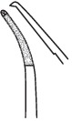 Micro forceps, curved, 1 x 2 teeth, Ø 0.4 mm, length 18 cm