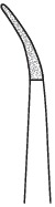 Micro forceps, curved, 6 mm x 0.4 mm, length 15 cm