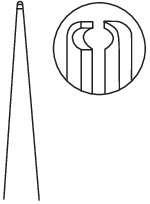 Micro forceps, straight, pierse, length 15 cm