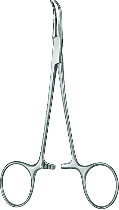 Forceps, acc. to Mixter-Baby, slightly curved, length 13.5 cm