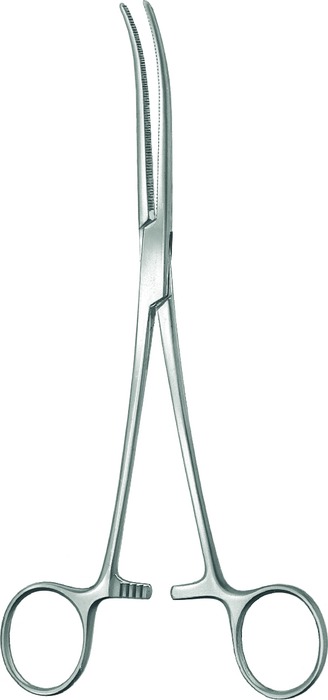 Hemostatic forceps, acc. to Pean, curved, length 16 cm