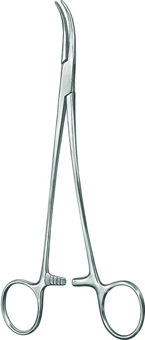 Dissecting forceps, acc. to Overholt-Martin, S-form, figure 1, length 18.5 cm
