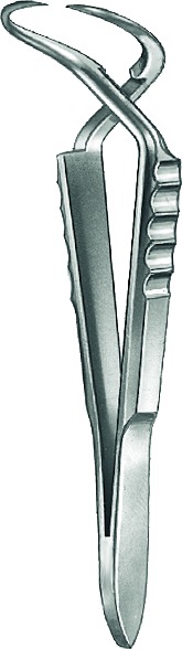 Bulldog towel forceps, acc. to Jones, sharp, length 5.5 cm