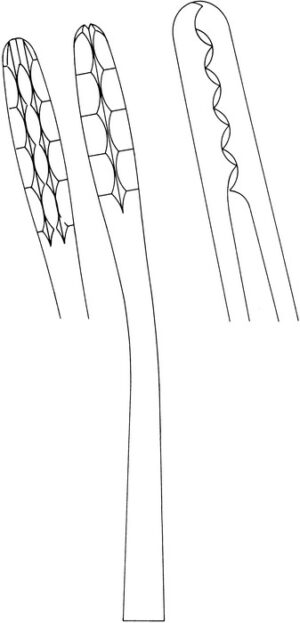 Dressing forceps, acc. to Ulrich, curved, length 26.5 cm