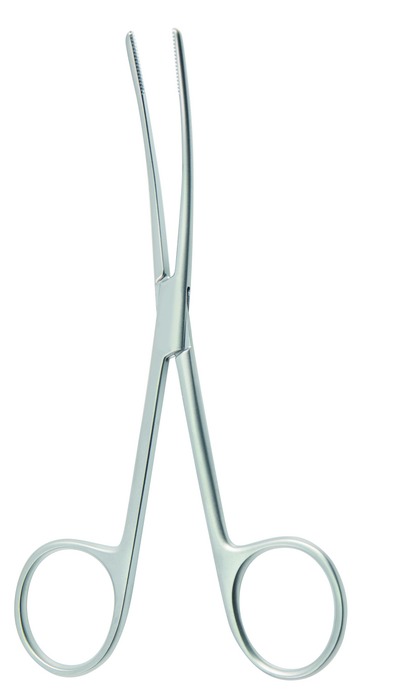 Dressing forceps, acc. to Bryant, curved, length 13 cm