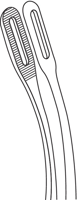 Sponge forceps, acc. to Förster, slim, curved, length 25 cm