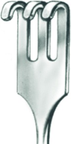 Hooklet, blunt, 3 prongs, length 16.5 cm