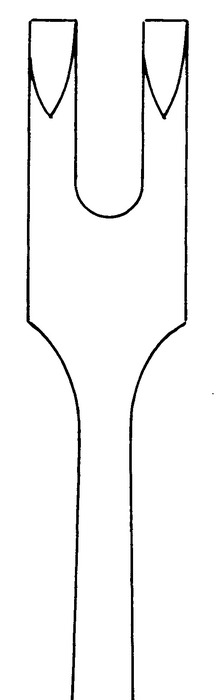 Retractor, acc. to Volkmann, sharp, 2 prong, length 21.5 cm