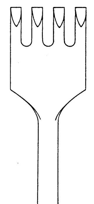 Retractor, acc. to Volkmann, sharp, 4 prongs, length 22.5 cm