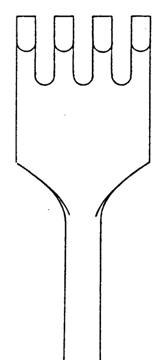 Retractor, acc. to Volkmann, blunt, 4 prongs, length 22.5 cm