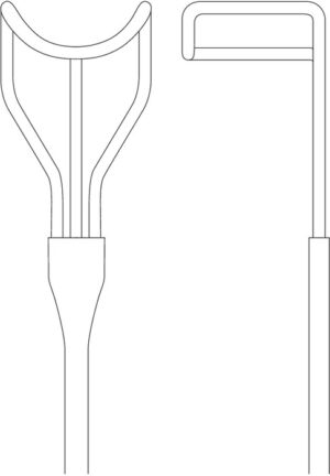 Aortic valve retractor, acc. to Borowski, figure 3, 20 mm x 25 mm, length 27 cm