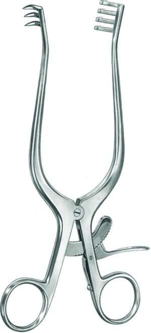 Woundspreader, acc. to Weitlaner, sharp, 3 x 4 teeth, 90 mm, length 20 cm
