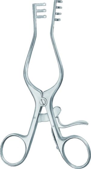 Woundspreader, acc. to Weitlaner, sharp, 3 x 4 teeth, 83 mm, length 16 cm