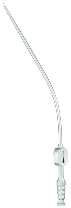 Suction tube, acc. to Fukushima, working length 165 mm, Ø 1.0 mm, length 23 cm