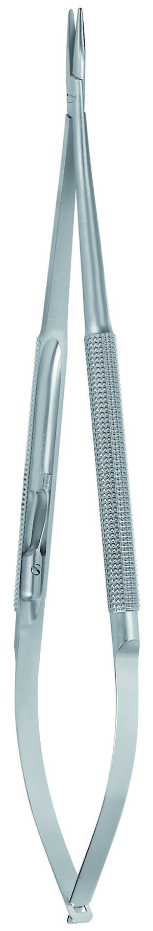 Microneedle holder, straight, with ratchet, length 18 cm