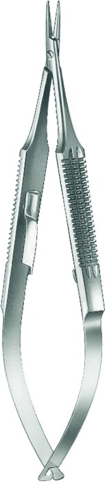 Needle holder, acc. to Castroviejo-Fino, fine, straight, with ratchet, length 13 cm