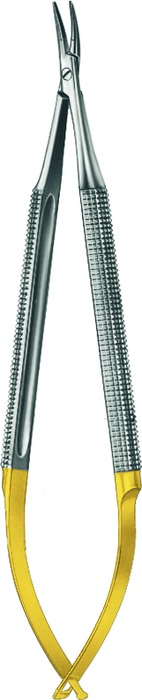 TC-Gold needle holder, acc. to Barraquer, without ratchet, length 13 cm