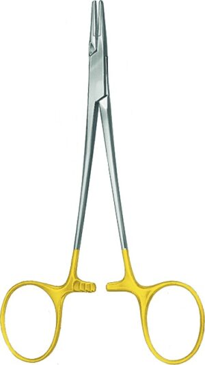 TC-Gold needle holder, acc. to Webster, straight, smooth, thread size 6-0 - 12-0, length 12 cm