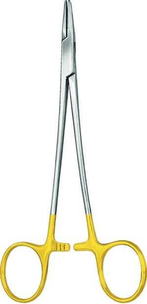 TC-Gold needle holder, acc. to Crile-Wood, straight, mini profile, thread size 4-0 - 6-0, length 15 cm