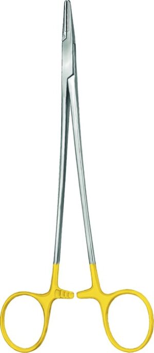 TC-Gold needle holder, acc. to DeBakey, straight, mini-profile, thread size 4-0 - 6-0, length 31 cm