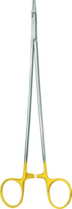 TC-Gold needle holder, acc. to Ryder Vascular, straight, micro-profile, thread size 5-0 - 8-0, length 12 cm