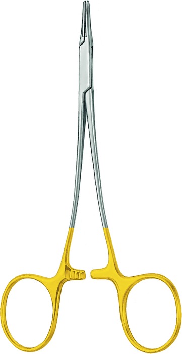 TC-Gold needle holder, acc. to Martini, smooth, length 17.5 cm