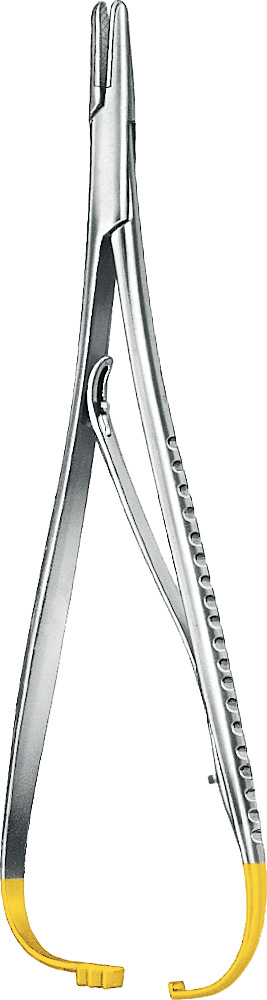 TC-Gold needle holder, acc. to Mathieu, straight, standard, thread size 6-0 - 4-0, length 20 cm